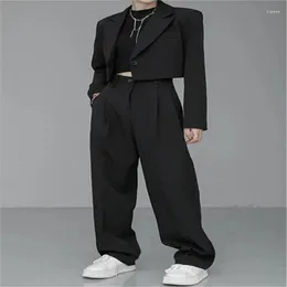 Women's Two Piece Pants Short Full Sleeve Blazer Jacket Suit Female Loose Casual Sets Womens Outifits Fashion Handsome Y2k Black Suits