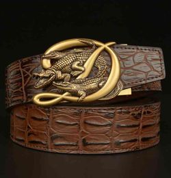 2021 low whole Crocodile Alligator Belt For Men Luxury Strap Automatic Buckle Cowhide Genuine Leather Designer High Qual8922727