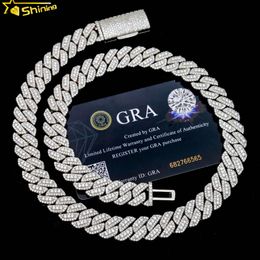 Cheap Price 13mm Iced Out Moissanite Cuban Link Chain 925 Silver Jewellery Vvs Lab Diamond Bracelet and Necklace