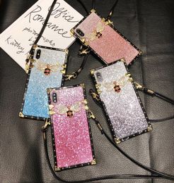 Luxury Bling Gold Bee Glitter Cover Phone Cases For iPhone 12 11 14 Pro max 13 X XR XS Max 7p 8 Plus Leather Diamond Rhinestone Di5601853