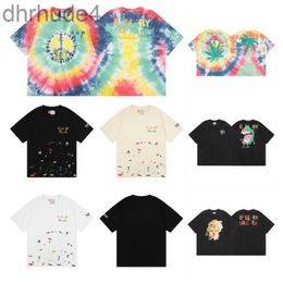 Designer Galleries Tee Depts T-shirts Casual Man Womens Tees Hand-painted Ink Splash Graffiti Letters Loose Short-sleeved Round Neck Clothes 12styles X034