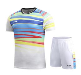 Li Ning badminton table tennis men039s and women039s clothes short sleeve Tshirt men039s Tennis clothesshirt shorts Quic2506606