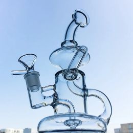 8 Inch Water Glass Bong Klein Recycler Oil Dab Rigs Tornado Water Pipes 14mm Female Joint With Bowl LL