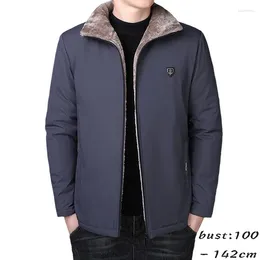 Men's Jackets High Quality Winter Jacket And Coat For Men Zipper Plush Lining Big Size 2023 Causal Outerwear Clothing - Black Grey