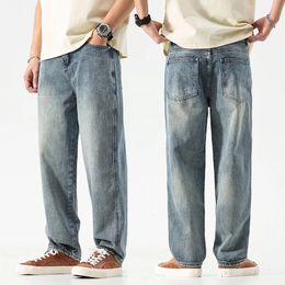 Wide Leg Jeans Men Baggy Pants Oversize Loose Fit Light Blue Streetwear Mens Clothing Denim Casual Male Trousers 2312129