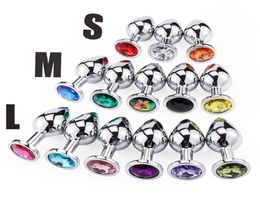 Stainless Steel Metal Anal Toys Crystal Jeweled Butt Plugs For Women Men Gay Sex Toy Adult Game 3pcsset Small Middle Large Anus E3955120