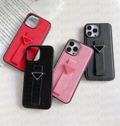 Design Triangle P Letter Phone Cases for iPhone 13pro 13 Pro Max 12 12pro 11 11promax Finger Strap Case Leather TPU Cover5152880