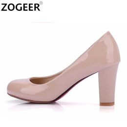 Boots Large Size 47 Fashion Thick High Heels Female Pumps Pu Leather Casual White Red Nude Women's Heels Office Wedding Shoes Female