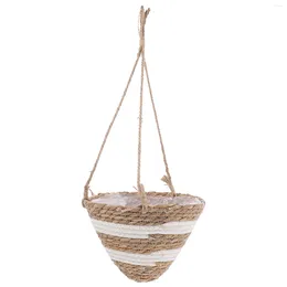 Vases Woven Planter Indoor Outdoor Garden Hanging Plant Pot Balcony Flower