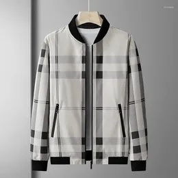 Men S Jackets Spring Autumn Round Neck Solid Zipper Striped Pocket Screw Thread Long Sleeve Cardigan Coats Fashion Loose Casual Tops