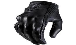 Top Guantes Fashion Glove real Leather Full Finger Black moto men Motorcycle Gloves Motorcycle Protective Gears Motocross Glove2987489396