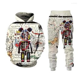 Men's Tracksuits 2023 Funny Cartoon Hoodies 3D Printing Sportswear Sweatshirt Pants Set Hip Hop Street Clothing