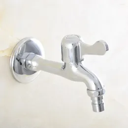 Bathroom Sink Faucets Polished Chrome Finish Washing Machine Tap Cold Water Bibcock Faucet Garden Nav166
