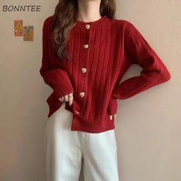 S3XL Oneck Sweater Cardigan Women Sweet Knit Kawaii Japanese Stylish Designer Girlish Temper Fashion Clothes Pure Color Casual 231228