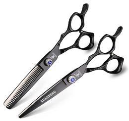 XUAN FENG Silver Hair Clipper 6 Inch Hair Scissors Japan 440C Steel Thinning and Cutting Scissors Set Hair Shear Barber Tools1551368