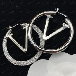 Big Silver Gold Hoop Earrings With Box For Women Luxurys Designers Stud Earrings Fashion Jewellery Letters Earring Wedding Gift Nice2982