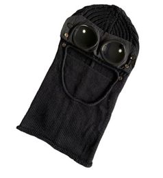 3 Colours Two lens windbreak hood beanies outdoor cotton knitted windproof men face mask casual male skull caps hats black grey arm5924060