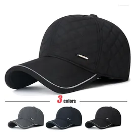 Ball Caps Winter Middle-Aged And Elderly Outdoor Ear Protection Warm Baseball Cap Plus Velvet Thickened Dad Hat