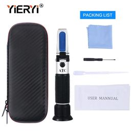 Yieryi Hand Held Tester Tool 4 In 1 Engine Fluid Glycol Antifreeze Freezing Point Car Battery Refractometer ATC With Black Bag 231229