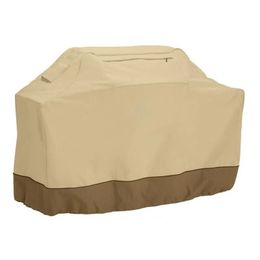 Beige Waterproof BBQ Cover Outdoor Grill Rain Barbacoa Anti Dust Gas Charcoal Electric Barbeques 231228