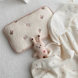 Ins Korean Bear Embroidery Baby Sleeping Pillow born Summer Mesh Cotton Breathable Pillow Room Decoration 231229