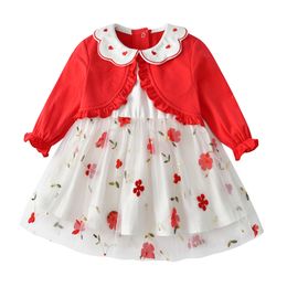 Vestido de princesa para meninas, roupas para crianças, vestido de manga bufante, vestido de festa grosso para crianças pequenas, roupa de saia