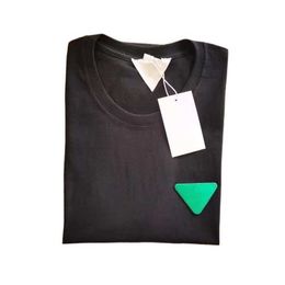 Women's T-Shirt Women's T-shirt Famous brand shirt Bottega classic brand Venet Chao brand Green triangle leather standard pure cotton short sleeve round neck JOB0