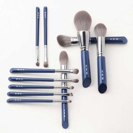 Makeup Brushes MyDestiny Azure Blue 11 Pcs Brush Set and Kit Ultra soft Fibre high-quality face eye basic shadow powder brush Q240507