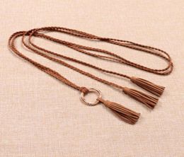 Rope Waist Belt Braided Fashion Creative Tassel Dress PU Leather For Women Jewellery Accessories Belts3333540