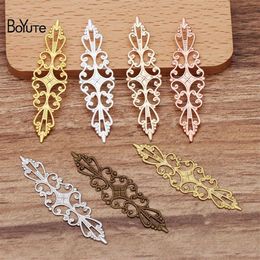 BoYuTe 50 Pieces Lot 15 57MM Metal Brass Stamping Filigree Flower Charm Hand Made DIY Charms for Jewelry Making288S