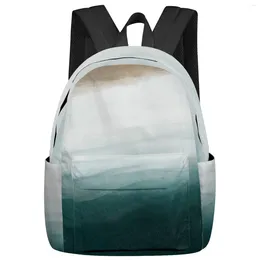 Backpack Sea Beach Watercolour Gradient Women Man Backpacks Waterproof Travel School For Student Boys Girls Laptop Bags Mochilas