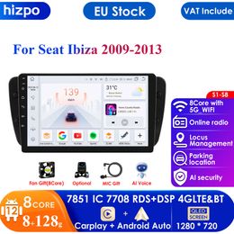 8+128 AI Voice 2 Din Android Auto Radio for Seat Ibiza 6j 2009 - 2013 2010 Carplay 4G Car Multimedia GPS 2din Autoradio Headunit