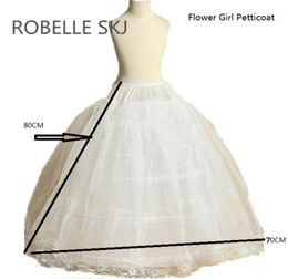 Flower Girl Petticoat Crinoline Underskirt Slip for Little Girl 80cm Long 3-Hoops High Quality Fast Shipping2695329