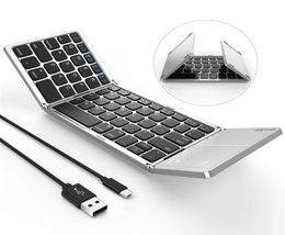 Foldable Bluetooth Keyboard Dual Mode USB Wired Bluetooth Keyboard with Touchpad Rechargeable for Android iOS Windows Tablet Sm24766546