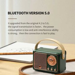 Computer Speakers New Creative Vintage Wireless Bluetooth Speaker Mini Nostalgic Portable Subwoofer Home Small Audio Card Radio Wireless Speaker