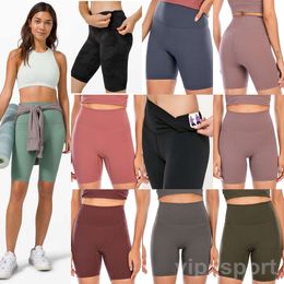 Lu Lu lemens Seamless Align Yoga Womens 5 Shorts Fitness Naked Fifth Pant Sport Short Sportswear Exercise Leggings Lady Running Yogas Pants High Elasticity girl