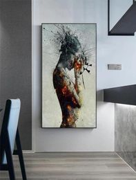 Canvas Painting Wall Posters and Print Girl flame Modern abstract Mural Wall Art Pictures For Living Room Decoration Dining el 2715873978