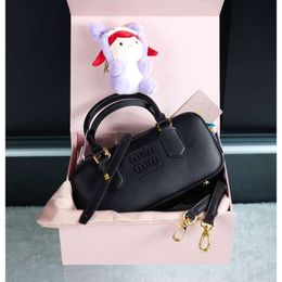 designer brand Bowling bag women leather Black Beige Brown tote bag exquisite handbag 23CM Comes with small dolls and boxes Birthday gift