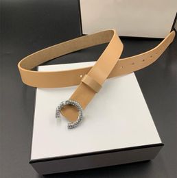 Designer Belt Belts Leather Womens Brand Waistband Girdle Luxury Sliver Letters Diamonds Buckle Cintura Width 3cm Haly5007918