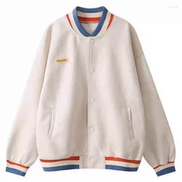 Women's Jackets 100.00kg Export Oversize Clothing Amazon Fashion Style Solid Colour Patchwork Baseball Uniform Jacket Coat