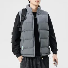 Men's Vests Winter Jacket Warm Sleeveless Jackets Parkas Spring Corduroy Patchwork Thick Stand Collar Cotton Padded Coats Casual