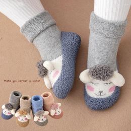 Boots Boys Girls Floor Socks Autumn Spring Thickened Non-slip Cartoon Loop Children's Baby Shoes A-Class Cotton