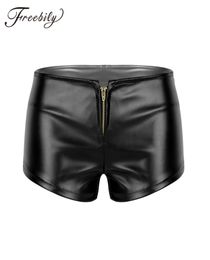 Faux Leather Shorts Women pants Front Zipper White Black Low Waist Shorts Female Sexy Bandage Mini Women Shorts Buttoms Y2006232920024