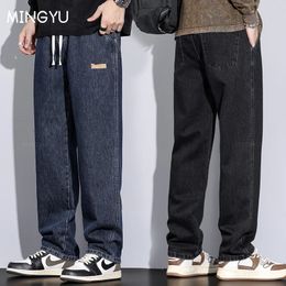 MINGYU Brand Clothing Winter Fur Design Cotton Jeans Men Elastic Waist Denim Pants Work Korean Trousers Male Plus Size 4 5 6XL 2312129