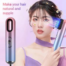 Dryers Professional Hair Dryer 3 in1 Blow Drier Hot And Cold Air Blue Light Negative Lon Hair Blow Dryer Salon Dryer Brush Hair Styler