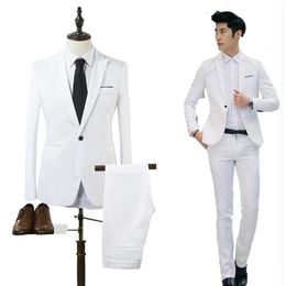 BlazerPants 2Pcsset Mens Formal Blazer Jackets Coat Pants Tuxedos Wedding Slim Business Dress Suit Clothing For Man 231229