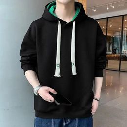 Men's Hoodies Sweatshirts For Man Solid Green Hooded Clothing Emo Winter Simple Harajuku Fashion Designer No Brand Warm