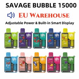 Original Savage Vape Bubble puff 15000 vapes disposable puff bar 650mah 28ml Prefilled Smart Display Child Lock E Cigarette Adjustable Power vs randm tornado elf bar