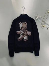 PLEIN BEAR Men's Sweaters Cardigan LS INTARSIA SKULL PP Mens Sweaters Knits Letters Budge Rhinestone Unisex Sweatshirt Men Tops Knit Clothing PP182