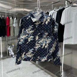 xinxinbuy 2024 Men designer Jacket Floral letter printing long sleeve denim sets women Black white blue Grey khaki yellow S-2XL